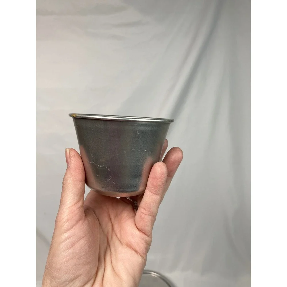 Vintage Aluminum Nesting Bowl Cup Tray Lot Primitive Camping‎ Kitchenware